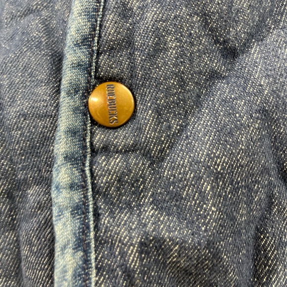 Vintage Denim Shearling Vest // 70's Roebucks // Size X-Large - Picture 2 of 4